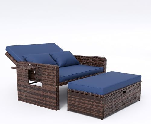 Amopatio Wicker Outdoor Daybed, Patio Daybed by Amopatio