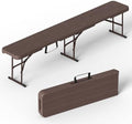 VSOAEIL 6 Foot Folding Bench, 6 FT Foldable Plastic Bench Indoor & Outdoor by Home