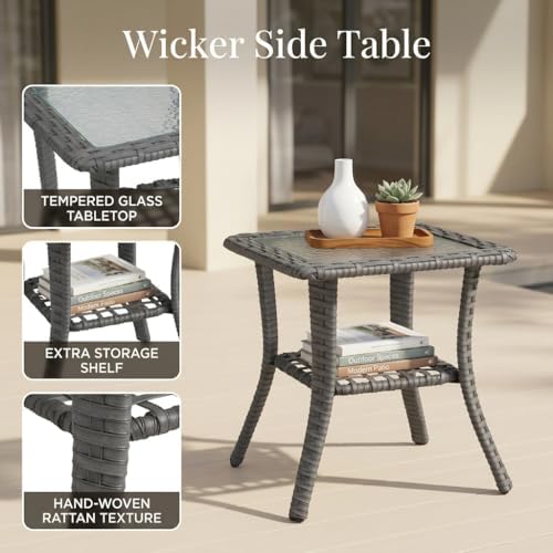 Patio Wicker Side Table - Image 6