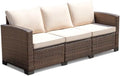 Devoko Patio Sofa, Wicker Outdoor Couch 3 Seater by DEVOKO
