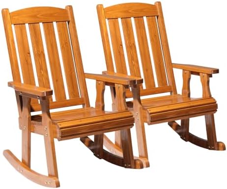 VINGLI Outdoor Rocking Chair Set of 2, Heavy Duty 600 LBS Rocker by VINGLI