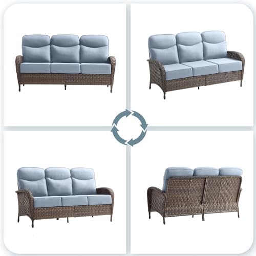 Luxury Patio Sofa Outdoor Wicker Couch - Image 5