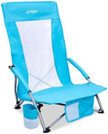 Low Beach Chairs for Adults High Back, Folding Portable Sling Beach Camping by AruruOutdoors