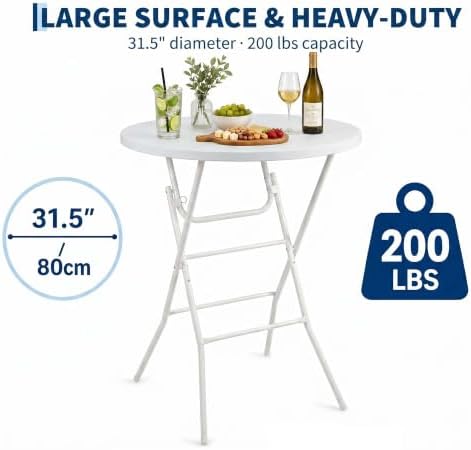 32 Inch Round Folding Cocktail Table - Image 6