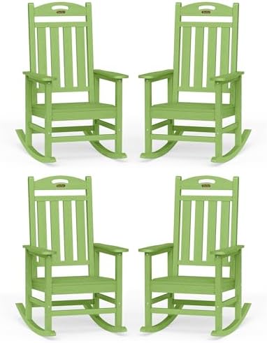 Outdoor Rocking Chairs Set of 4, Oversized Rocking Chair, All Weather by Suunyn