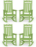 Outdoor Rocking Chairs Set of 4, Oversized Rocking Chair, All Weather by Suunyn