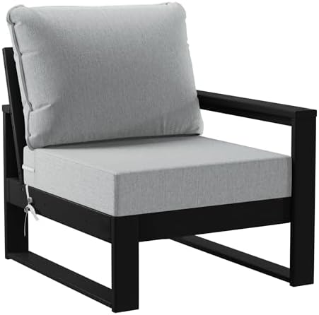 Rockaway 8-Piece Modern HDPE Outdoor Patio Furniture Conversation Set - Image 4
