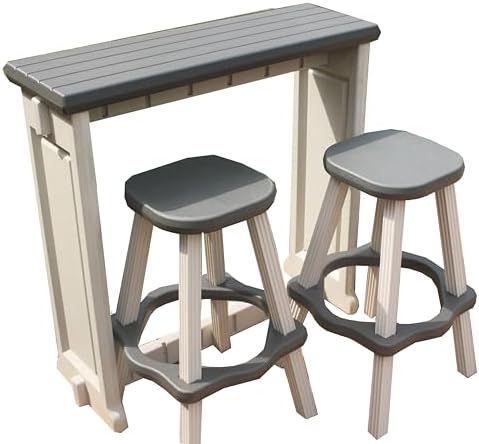 Single Bar Set Includes 2 Barstools Deep Grey Top & Warm Grey Base Ideal by LeisureAccents