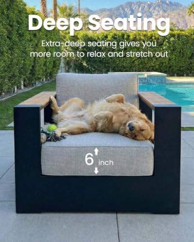 4-Piece Luxury Aluminum Patio Furniture Set, Oversized Outdoor Conversation Set - Image 3