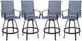 Vongrasig 4 Piece Patio Swivel Bar Chairs, All Weather Metal Textile High by Vongrasig