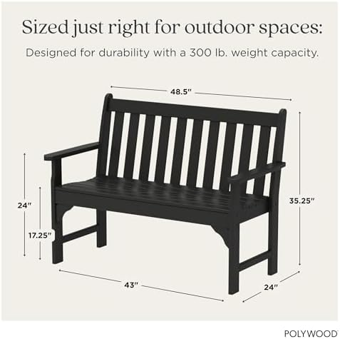POLYWOOD GNB48BL Vineyard 48" Bench - Image 3