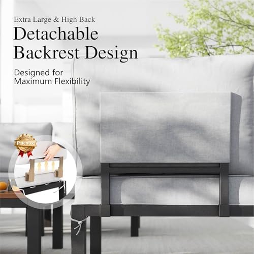 Sophia & William 6-Seat Metal Patio Sofa Sectional Set - Image 3
