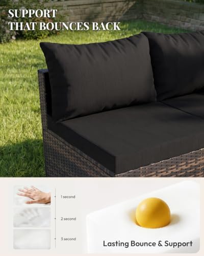 WWR 7 Piece Outdoor Patio Furniture Set, All-Weather Modular PE Wicker - Image 2