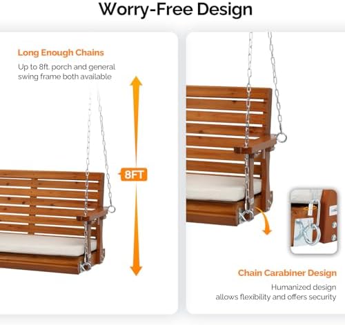 VINGLI 5 FT Heavy Duty Porch Swing - Image 3
