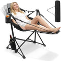 Hammock Camping Chair with Footrest, 500lbs Folding Rocking Chairs by ZENPETIO