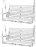YEFU 48in/4FT 2 Seater Hanging Porch Swing Set of 2- White by YEFU