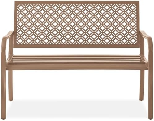 Best Choice Products Outdoor Bench 2-Person Metal Steel Benches Furniture by BestChoiceProducts