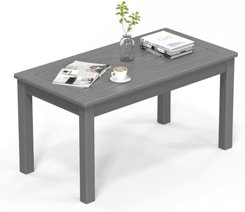 VINGLI Outdoor Coffee Table, HDPE Patio Coffee Table by VINGLI