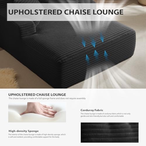 HANXIN Couch Chaise Lounge Chair Indoor, Boneless Sleeper Sofa Bed - Image 5