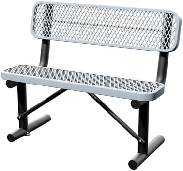 4 Feet Steel Park Bench for Outside, Outdoor Bench by Sunnibety