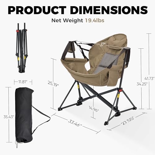 Hammock Camping Chair, Foldable Portable Rocking Chairs - Image 3