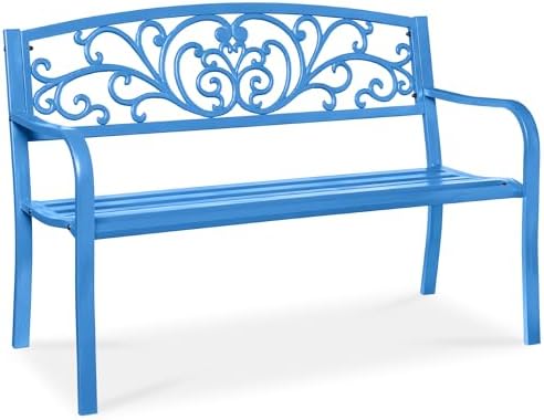 Best Choice Products Outdoor Bench Steel Garden Patio Porch Furniture by BestChoiceProducts