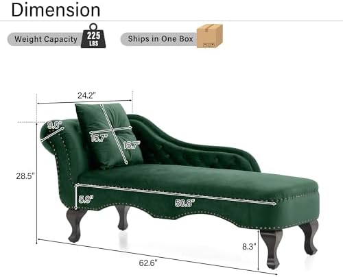 Christopher Knight Home Molan Velvet Upholstered Chaise Lounge Chair Indoor - Image 2