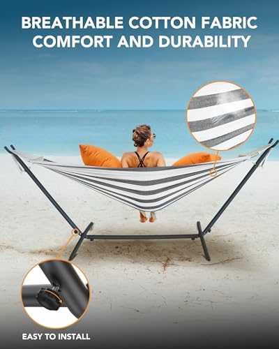 Everyfun Double Hammock with Stand - Image 4