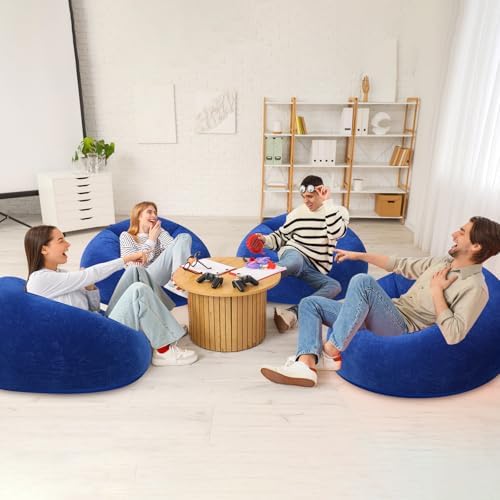 Realspring Inflatable Bean Bag Chairs, Dark Blue - Image 2