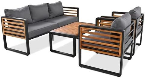 4-pieces Outdoor Patio Sectional Sofa Set - Image 4