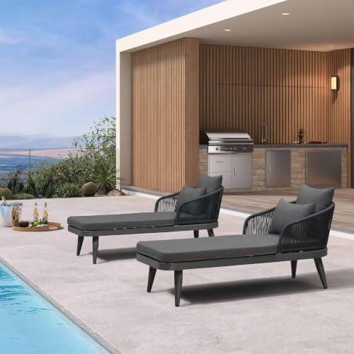 PURPLE LEAF Outdoor Chaise Lounge Chairs 2 Pieces - Image 2