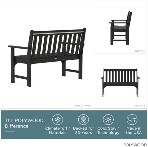 POLYWOOD GNB48BL Vineyard 48" Bench - Image 4