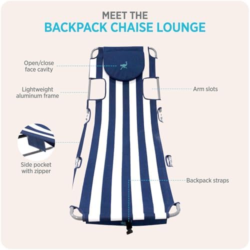 Ostrich Backpack Chaise Lounge, Folding & Reclining Beach Lounger - Image 6