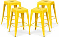 24 Inch Yellow Metal Counter Stools by Unknown