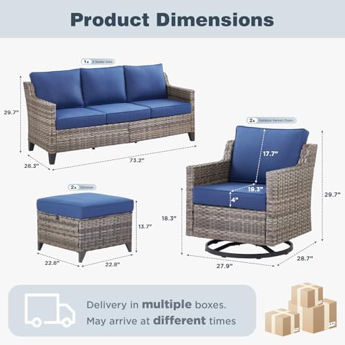 Patio Wicker Swivel Rocker Patio Chairs - Image 2