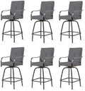 Outdoor Swivel Bar Stools Set of 6, High Top Patio Chairs by STRPRETTYBASIC