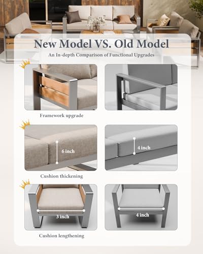 ZANDOR Aluminum Outdoor Patio Furniture-Loveseat - Image 3