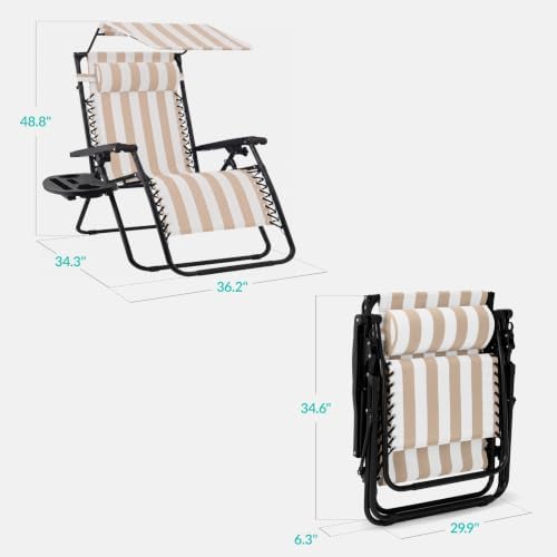 Best Choice Products Oversized Zero Gravity Chair Recliner w/ Canopy - Image 2