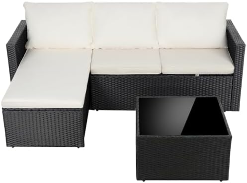 Shintenchi Outdoor Sectional Patio Furniture Set 4-Piece, All-Weather PE Rattan - Image 2