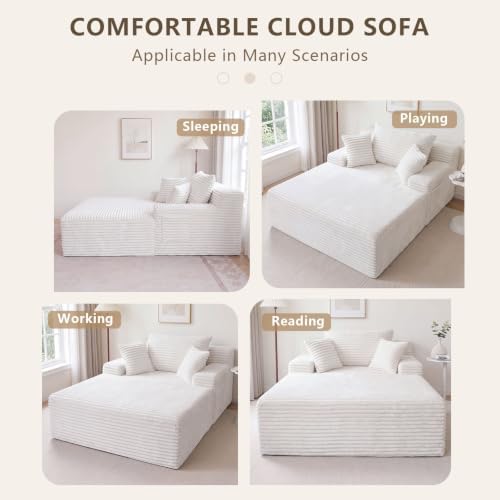 49.2" Oversized Chaise Lounge Chair, Deep Seat Upholstered Cozy Cloud Couch - Image 7