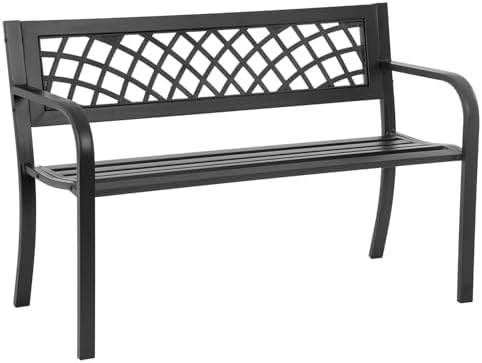 BestMassage | 45.5" Outdoor Garden Bench | Black | 400lbs Load Capacity by BestMassage%C2%AE