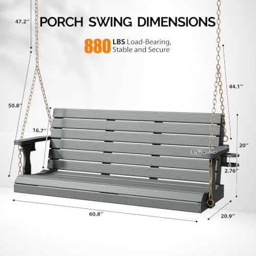 VINGLI 5 FT HDPE Porch Swing Outdoor - Image 2