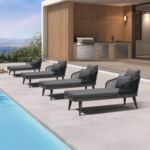 PURPLE LEAF Outdoor Chaise Lounge Chairs 4 Pieces - Image 2