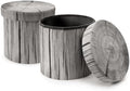 Sorbus Tree Stump Stool, 15 Inch Storage Ottoman & Footrest by Sorbus