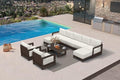 PURPLE LEAF Patio Furniture Set 10 Pcs Couch w/Ottoman & Table by Unknown