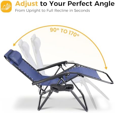 NEWBULIG Zero Gravity Chairs Set of 4, Folding Lounge Recliner Chair - Image 3