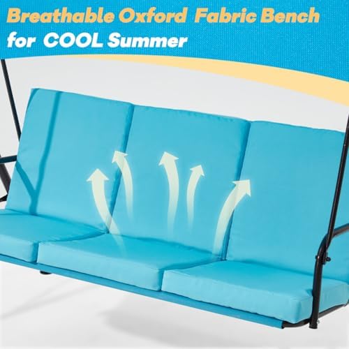 3 Seat Patio Swing, Outdoor Swing - Image 4