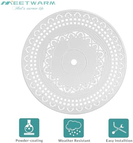38.5" Round Patio Dinning Table, Outdoor Cast Aluminum Dinning Table - Image 4