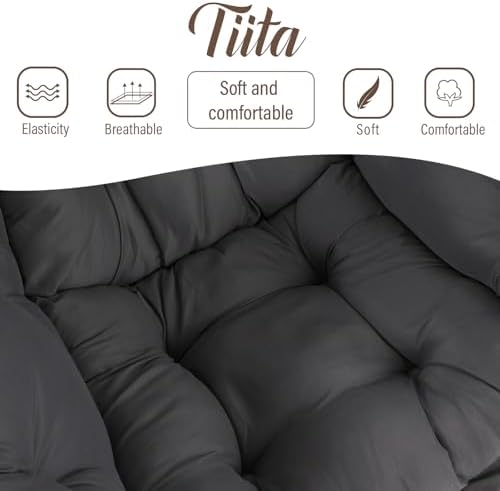 Tiita Lazy Chair for Adults, Comfy Reading Accent Chair, Dark Grey Single - Image 4