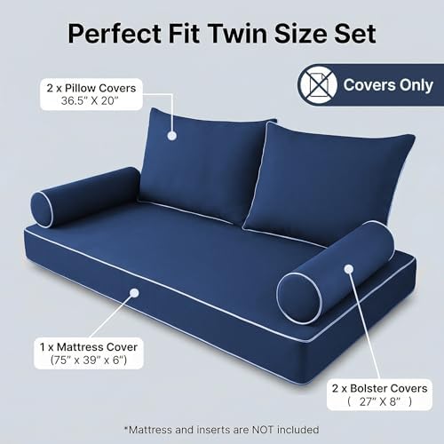 Outdoor Twin Size Swing Cushion & Pillows Cover - Image 3